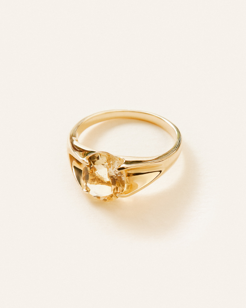 Elgin statement ring with citrine - gold vermeil