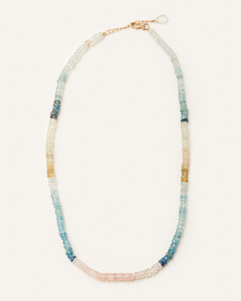 Iris necklace with aquamarine and morganite