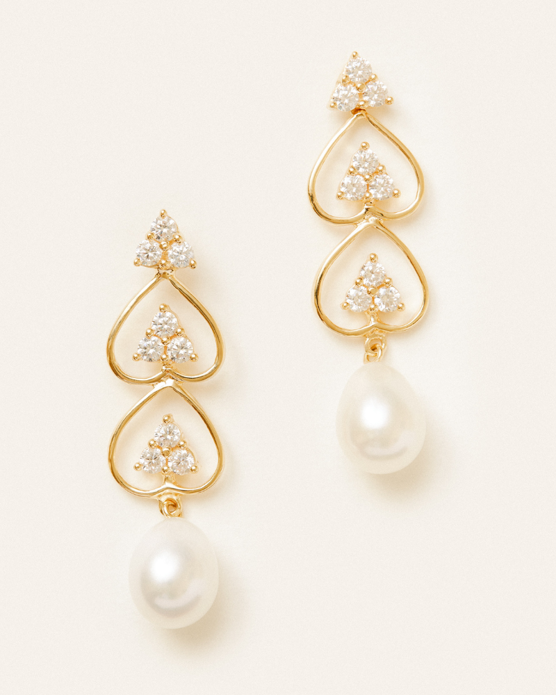 Angelica statement earrings with pearl