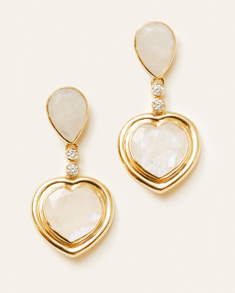 Nessa statement earrings with moonstone