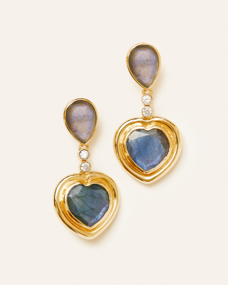 Nessa earrings with labradorite