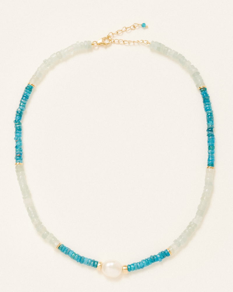 Valentina necklace with aquamarine and apatite