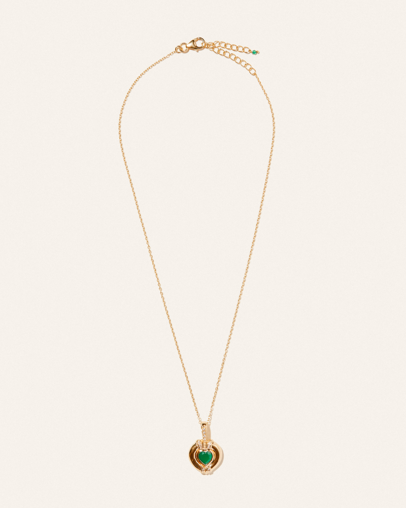 Sylvia pendant in green onyx and crystal