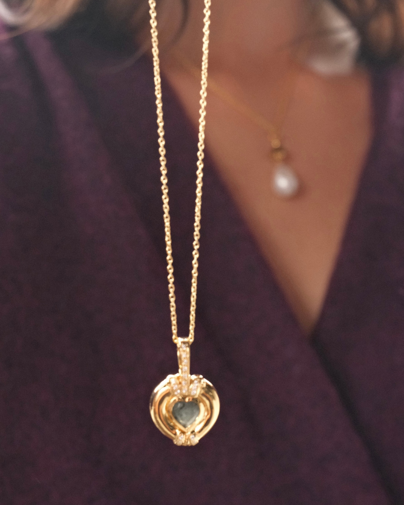 Sylvia pendant in labradorite and crystal