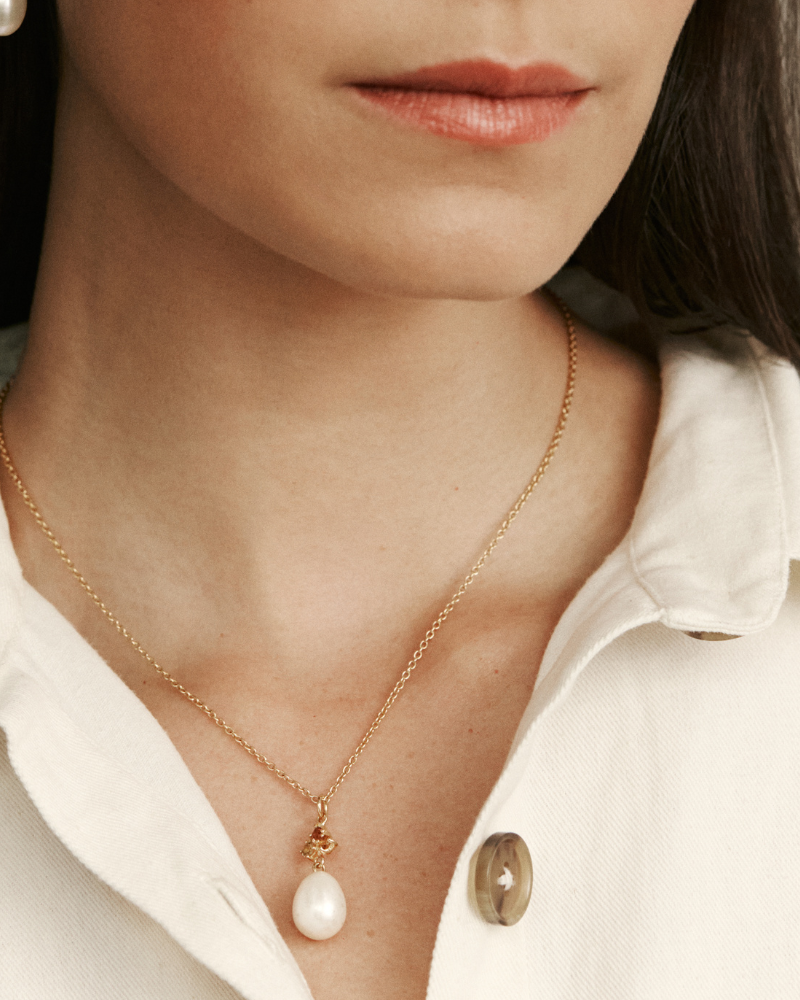 Florence necklace with tourmaline and pearl