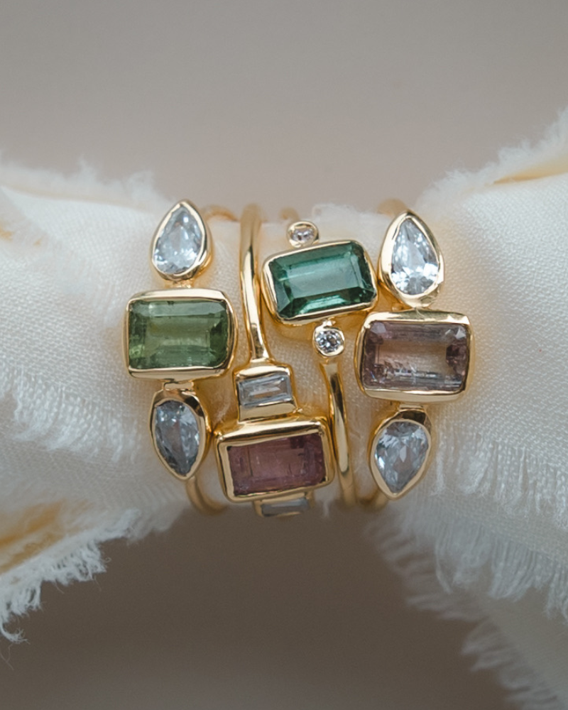 Gwen ring in pink tourmaline - gold vermeil