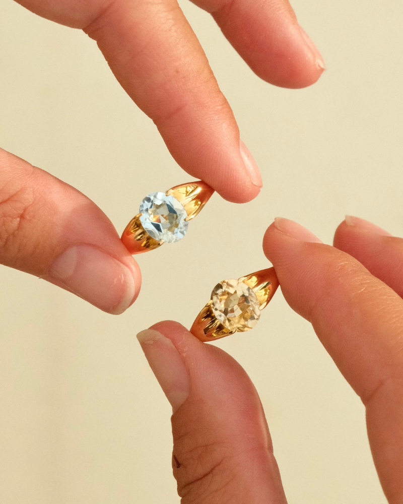 Elgin statement ring with citrine - gold vermeil