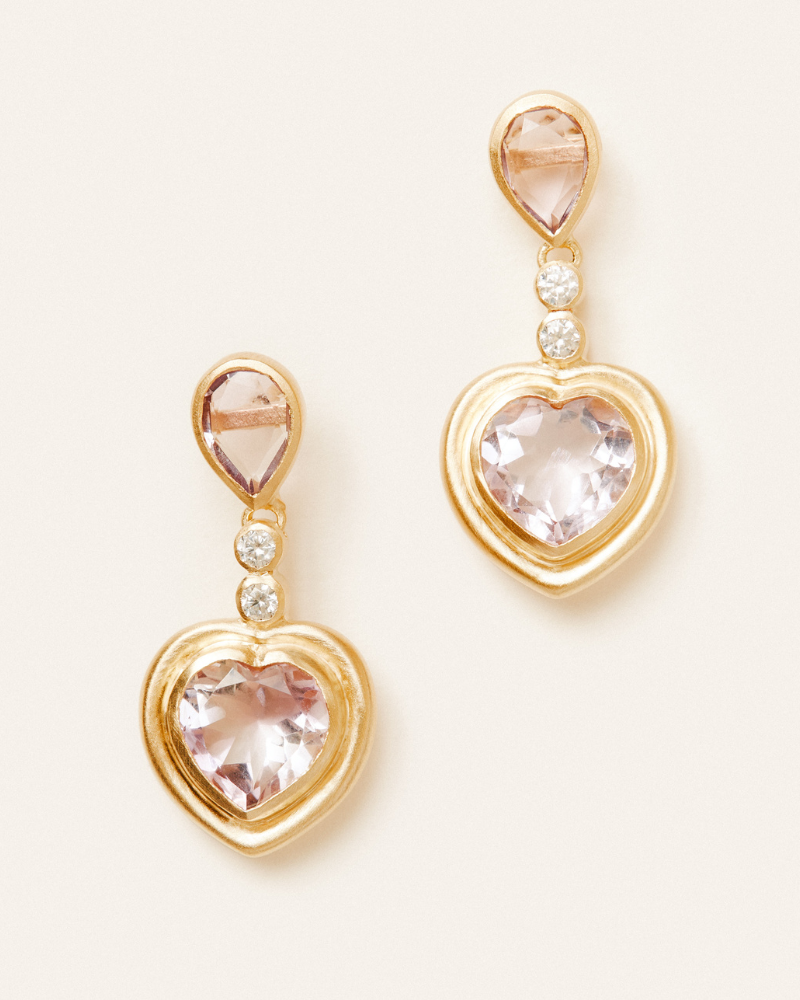 Nessa earrings with pink amethyst