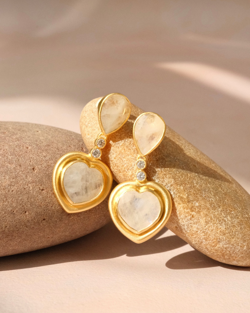 Nessa statement earrings with moonstone