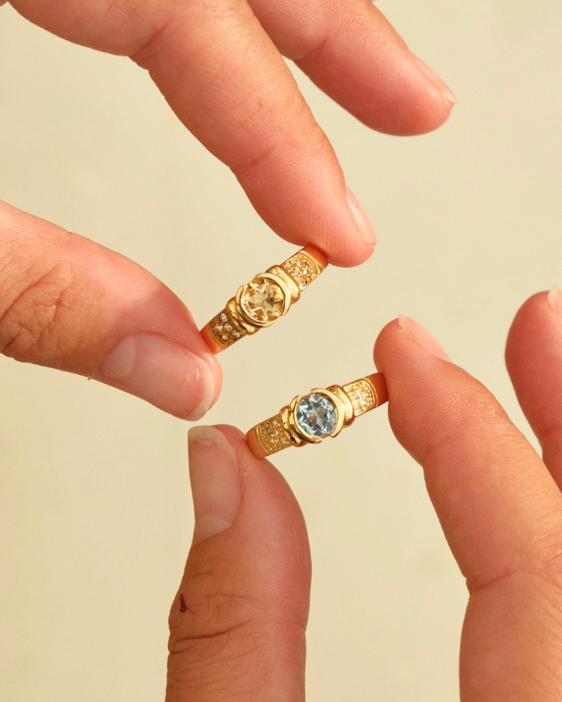 Alba ring with citrine - gold vermeil