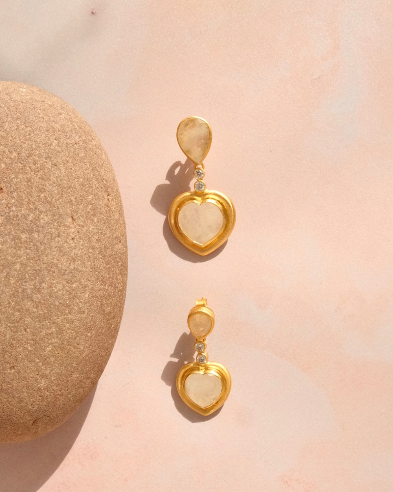 Nessa statement earrings with moonstone