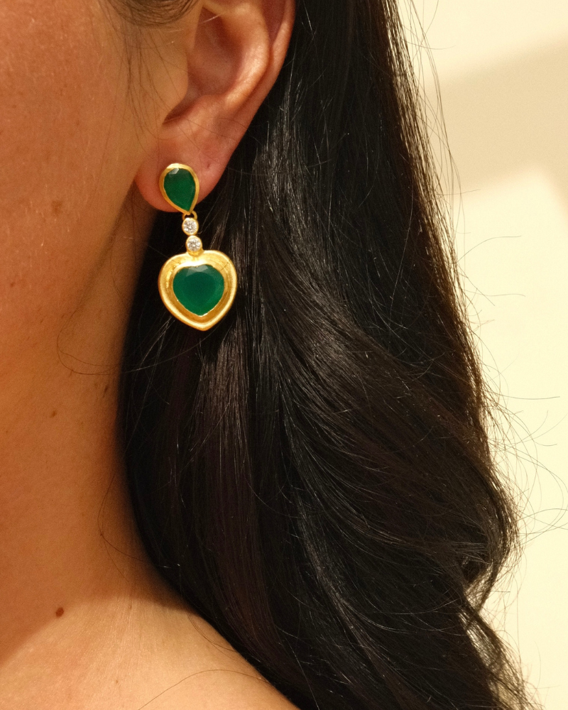 Nessa earrings with green onyx