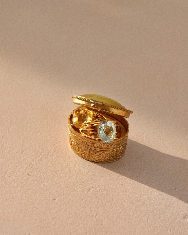 Elgin statement ring with citrine - gold vermeil
