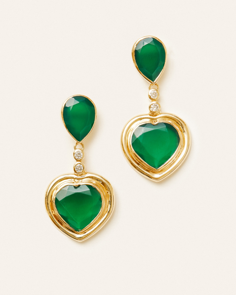 Nessa earrings with green onyx