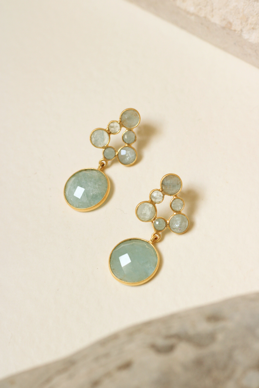 Aquamarine orb earrings  - Sample