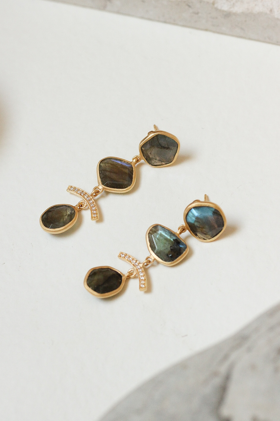 Desi earrings with labradorite - Sample 3