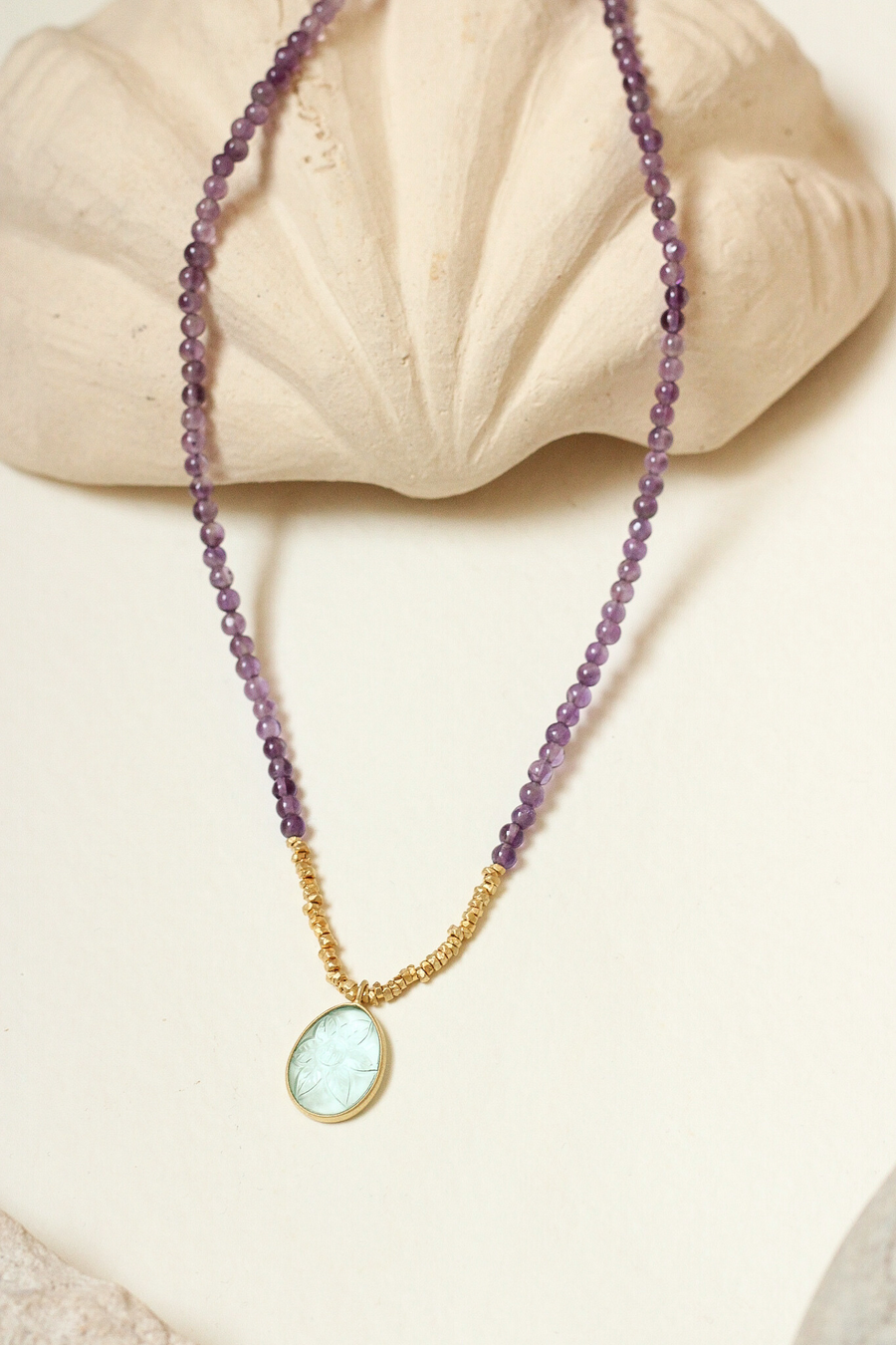 Fleurette necklace with amethyst - Sample