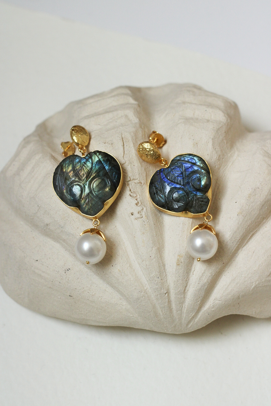 Aphrodite earrings with labradorite - Sample 2
