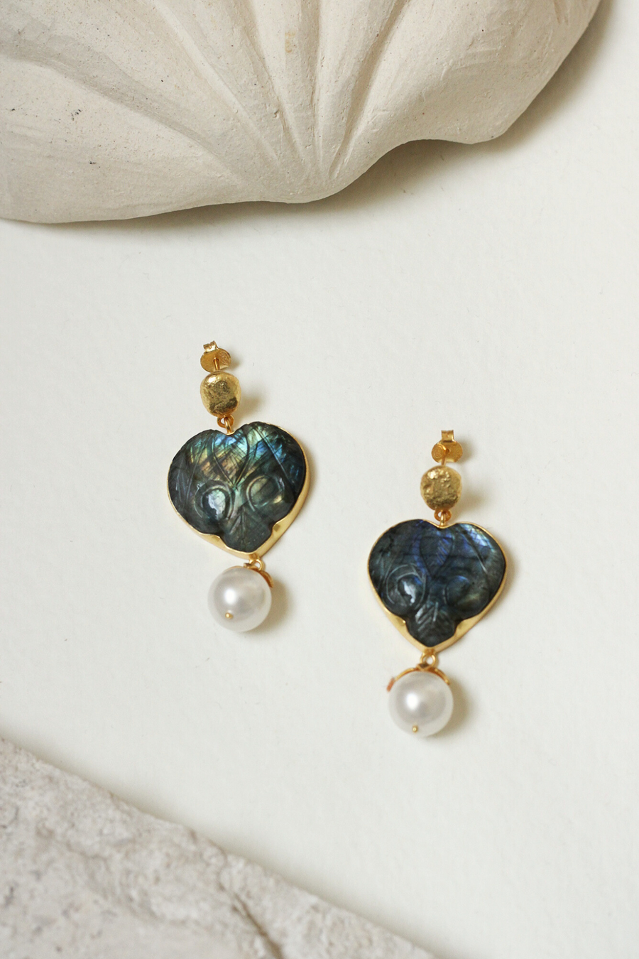 Aphrodite earrings with labradorite - Sample 2