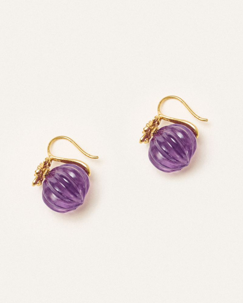 Julet earrings in amethyst and crystal