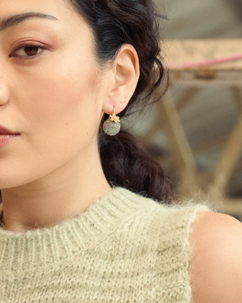 Julet earrings in labradorite and crystal