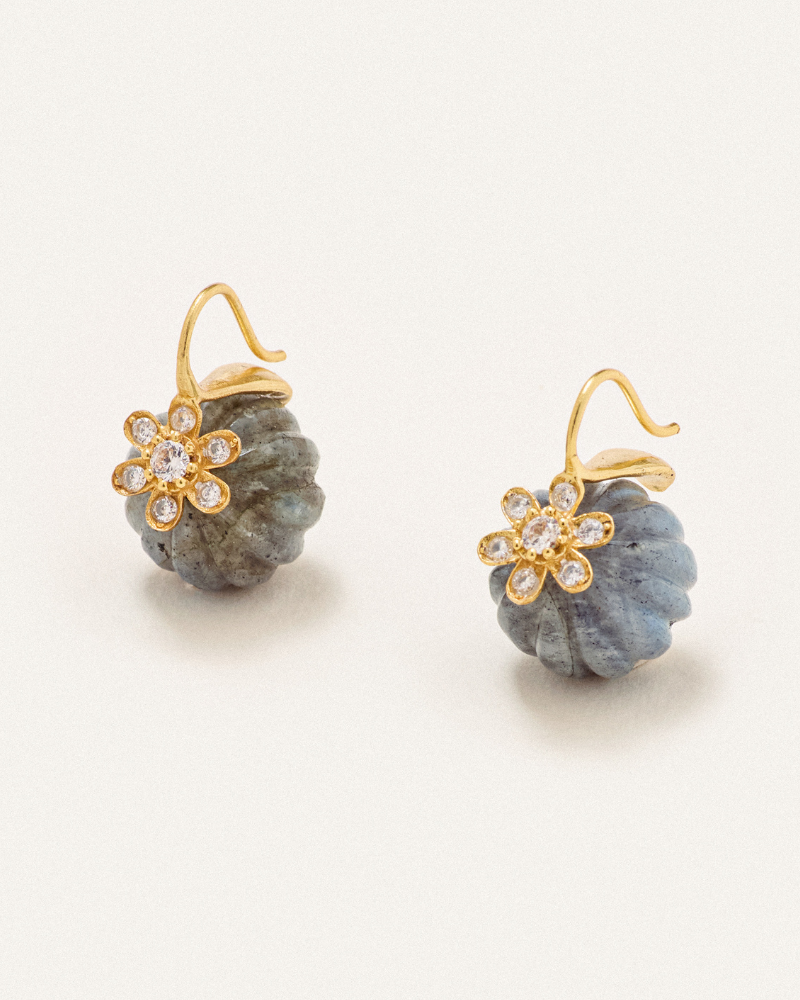 Julet earrings in labradorite and crystal