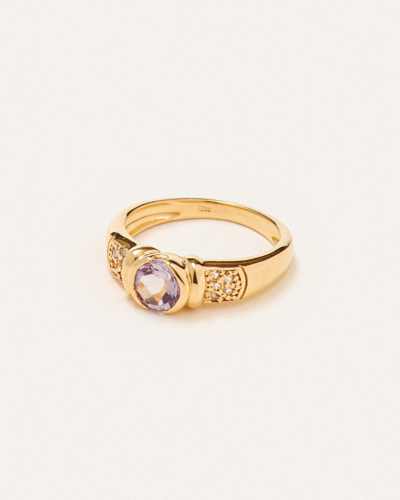 Alba ring with amethyst - gold vermeil