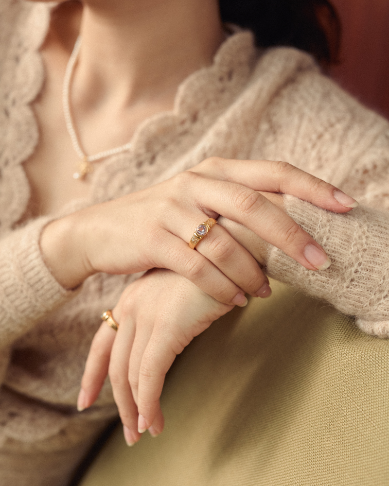 Alba ring with amethyst - gold vermeil