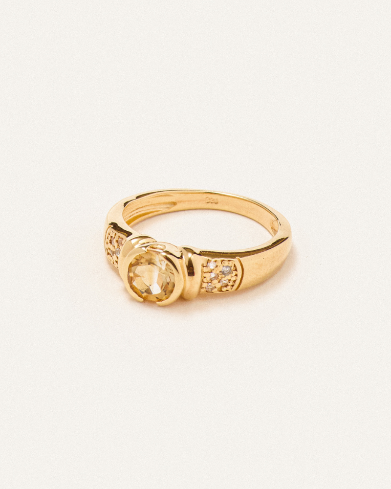 Alba ring with citrine - gold vermeil