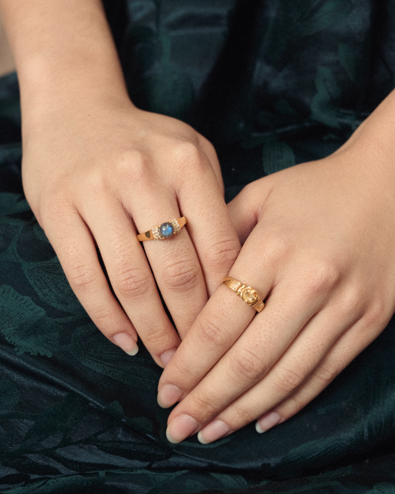 Alba ring with citrine - gold vermeil