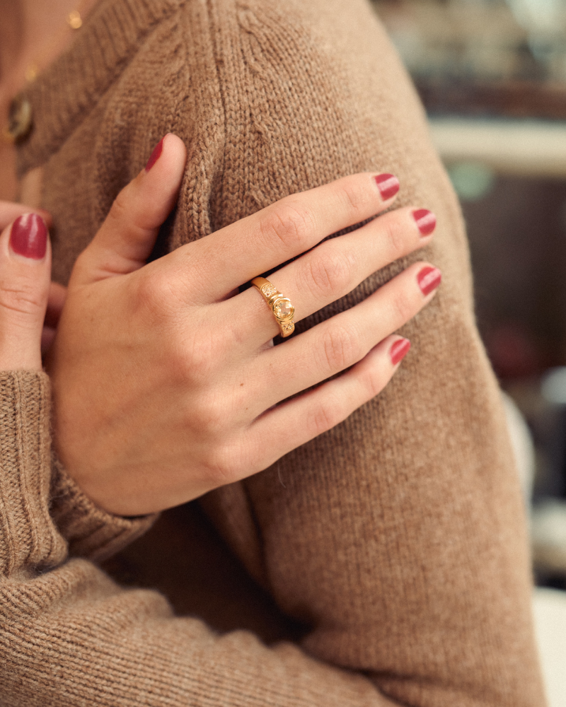 Alba ring with citrine - gold vermeil