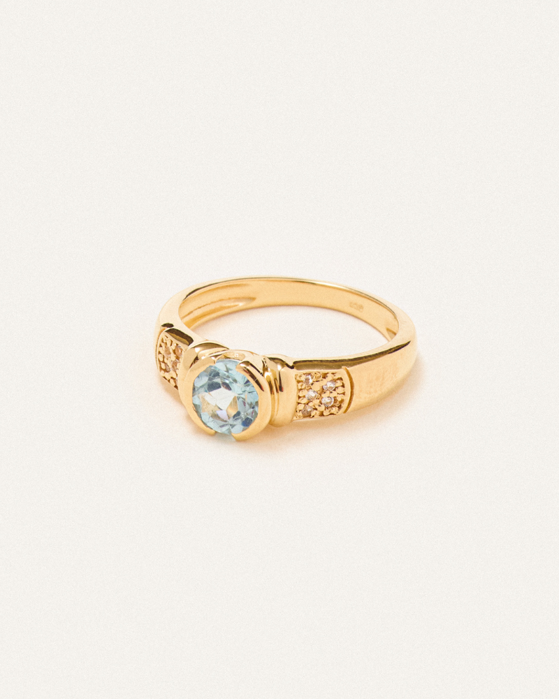 Alba ring with blue topaz - gold vermeil