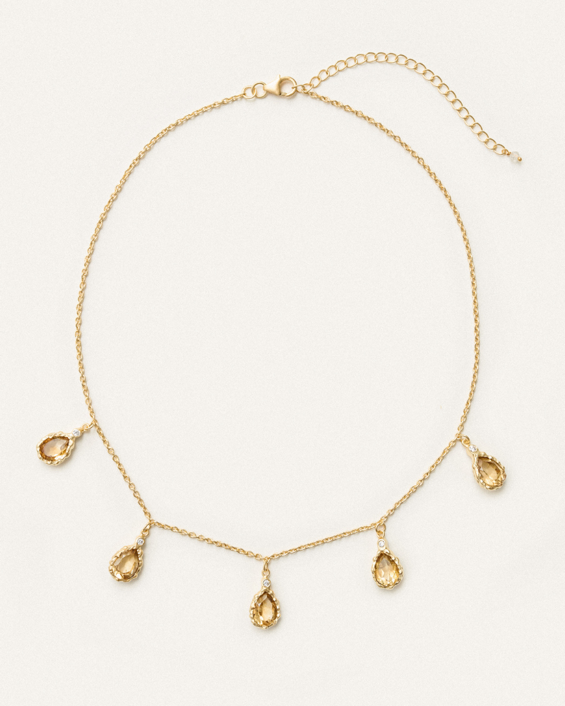 Lotus necklace citrine