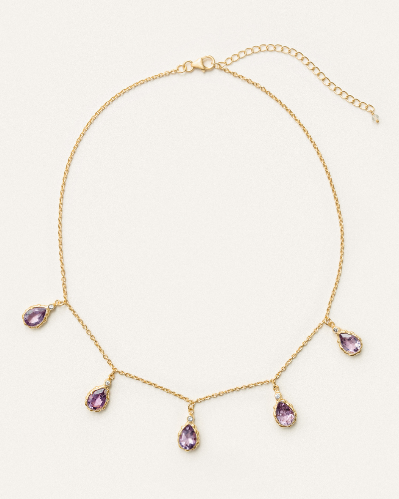 Lotus necklace amethyst