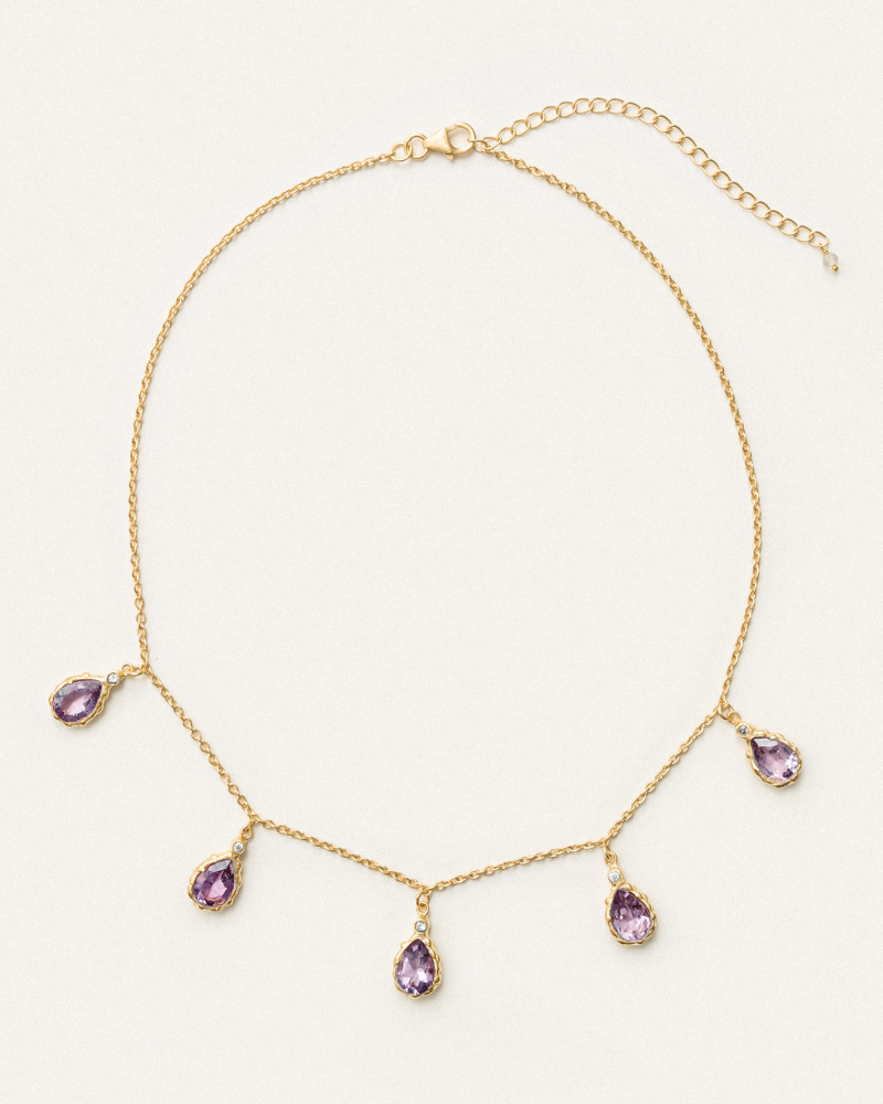 Lotus necklace with amethyst