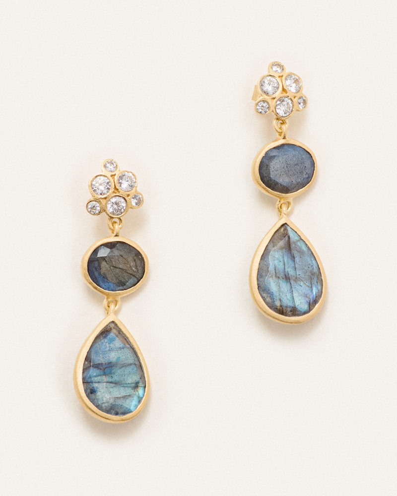 Elodie earrings with labradorite