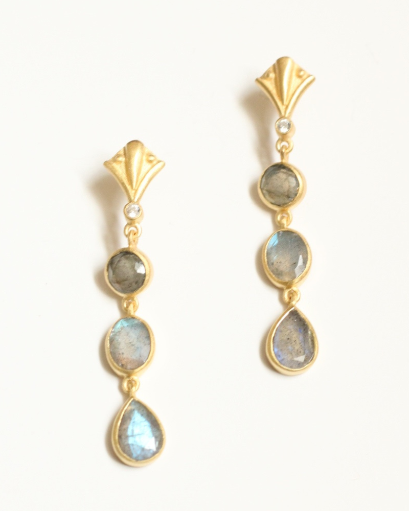 Venus earrings with labradorite