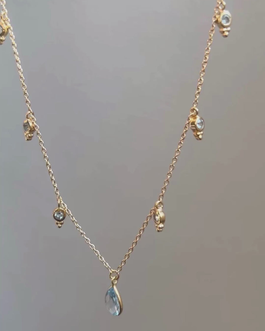 Krista necklace with blue topaz
