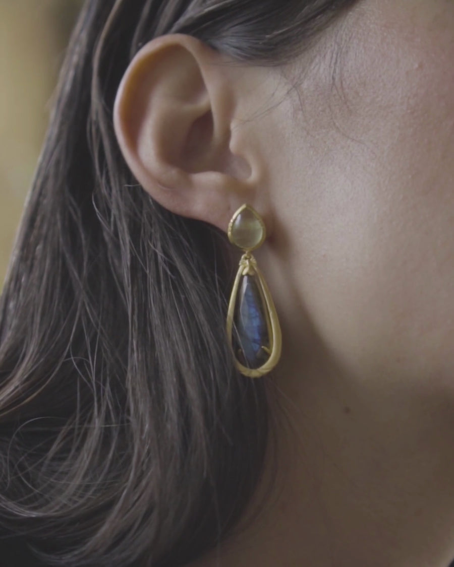 Sidney earrings in labradorite and prehnite