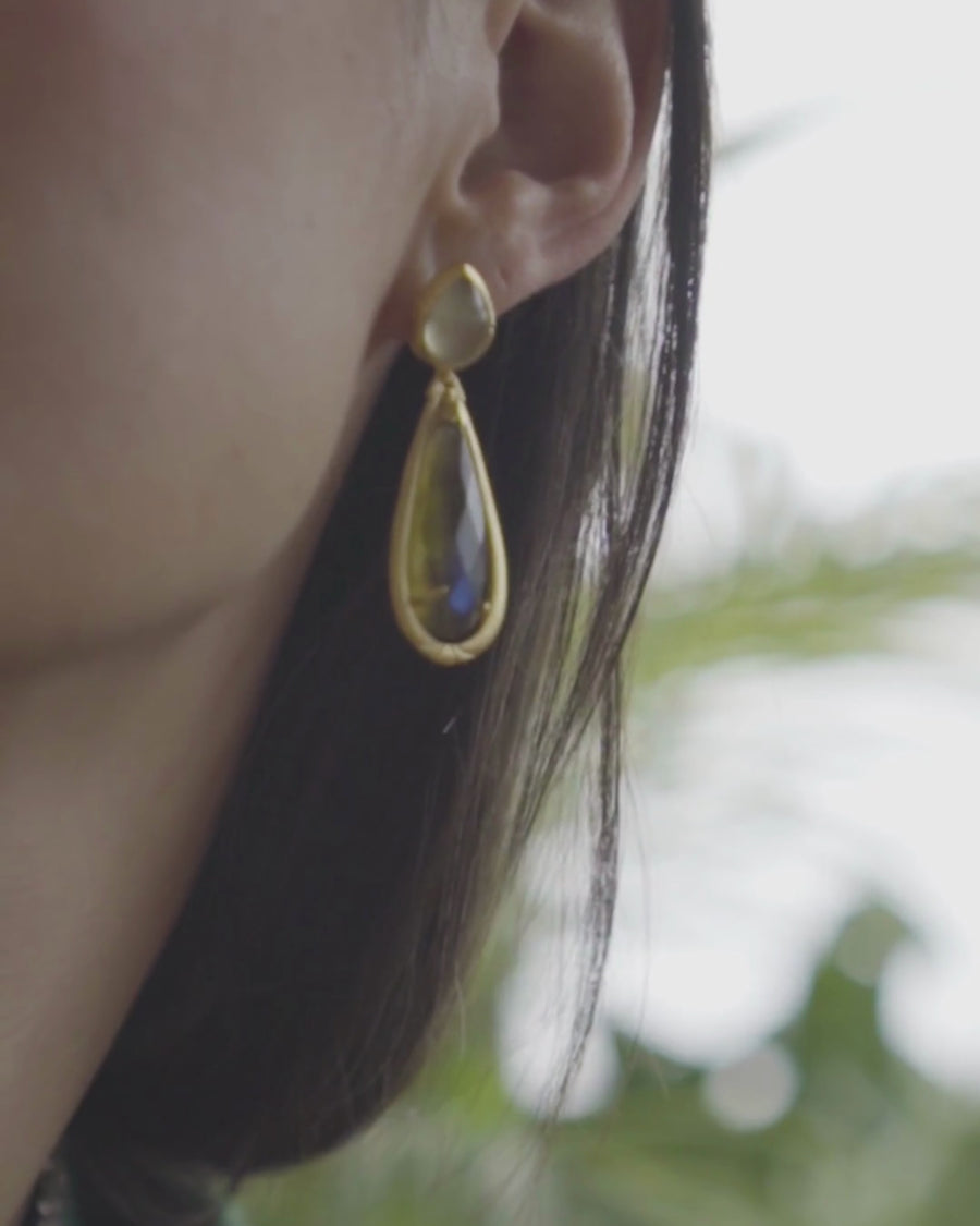 Sidney earrings in labradorite and prehnite