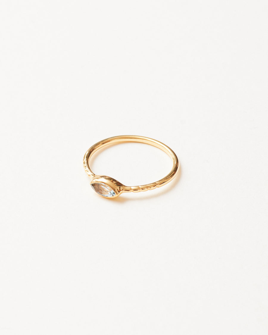 Gold vermeil delicate aquamarine stacking ring