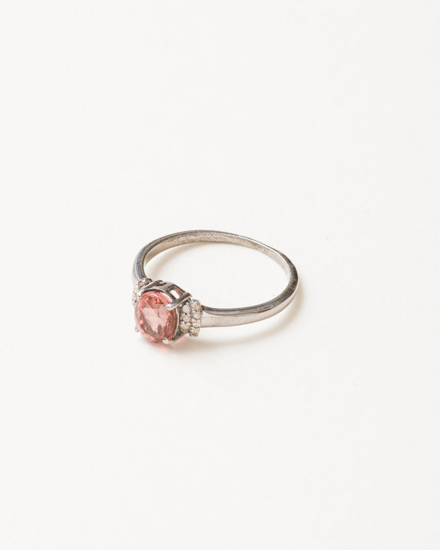 Ava ring with pink tourmaline and diamond