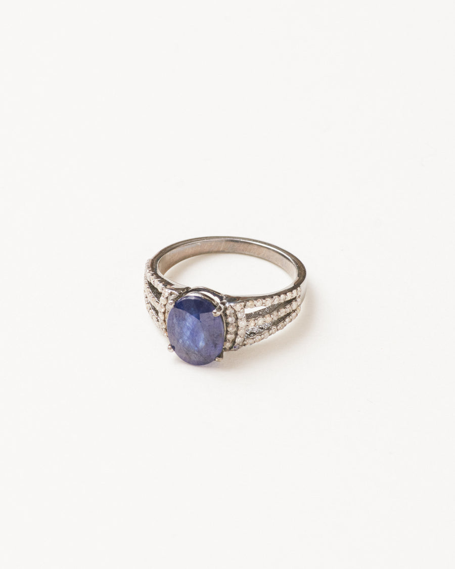 Sapphire and diamond statement ring