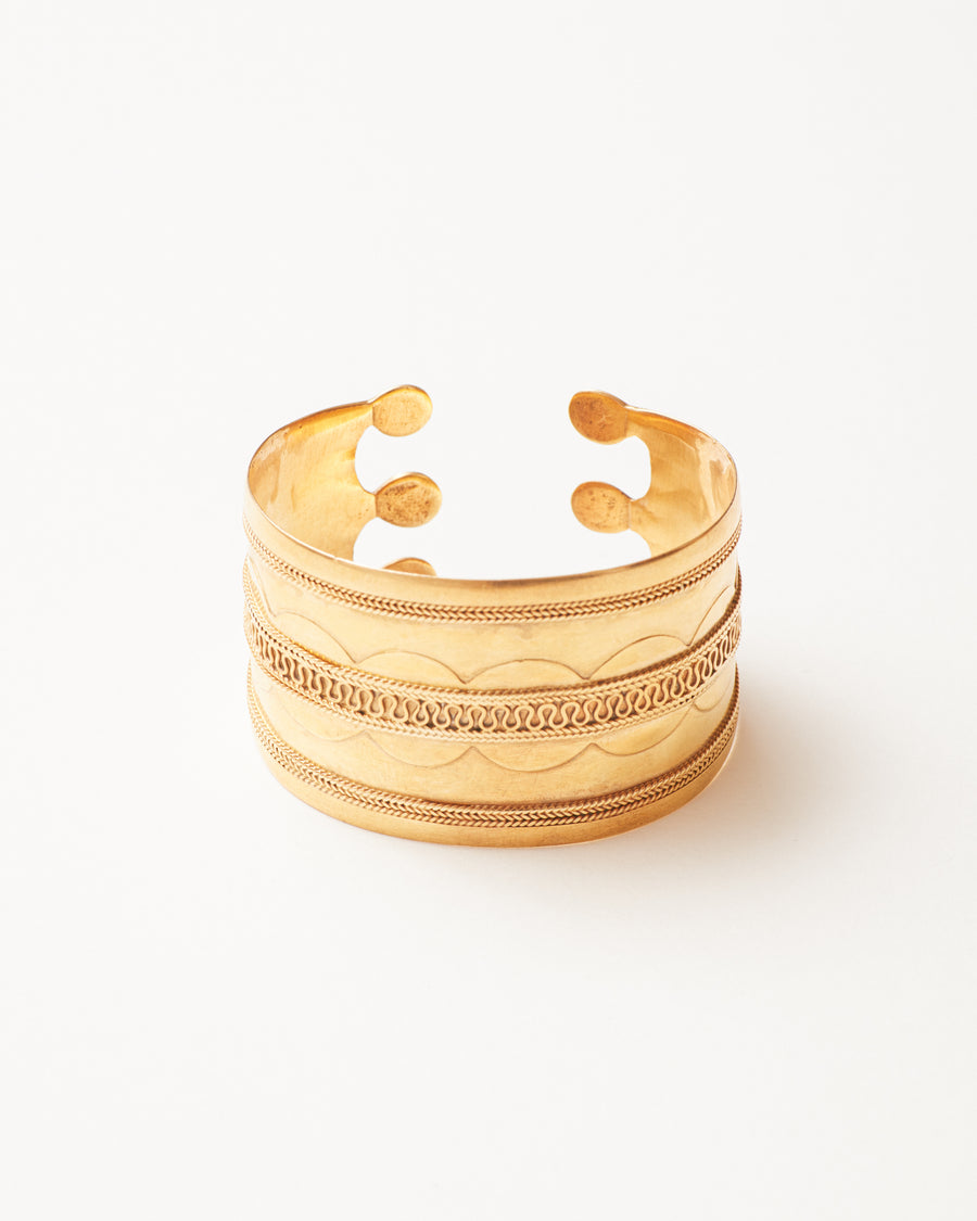 Gold swirl antique adjustable cuff
