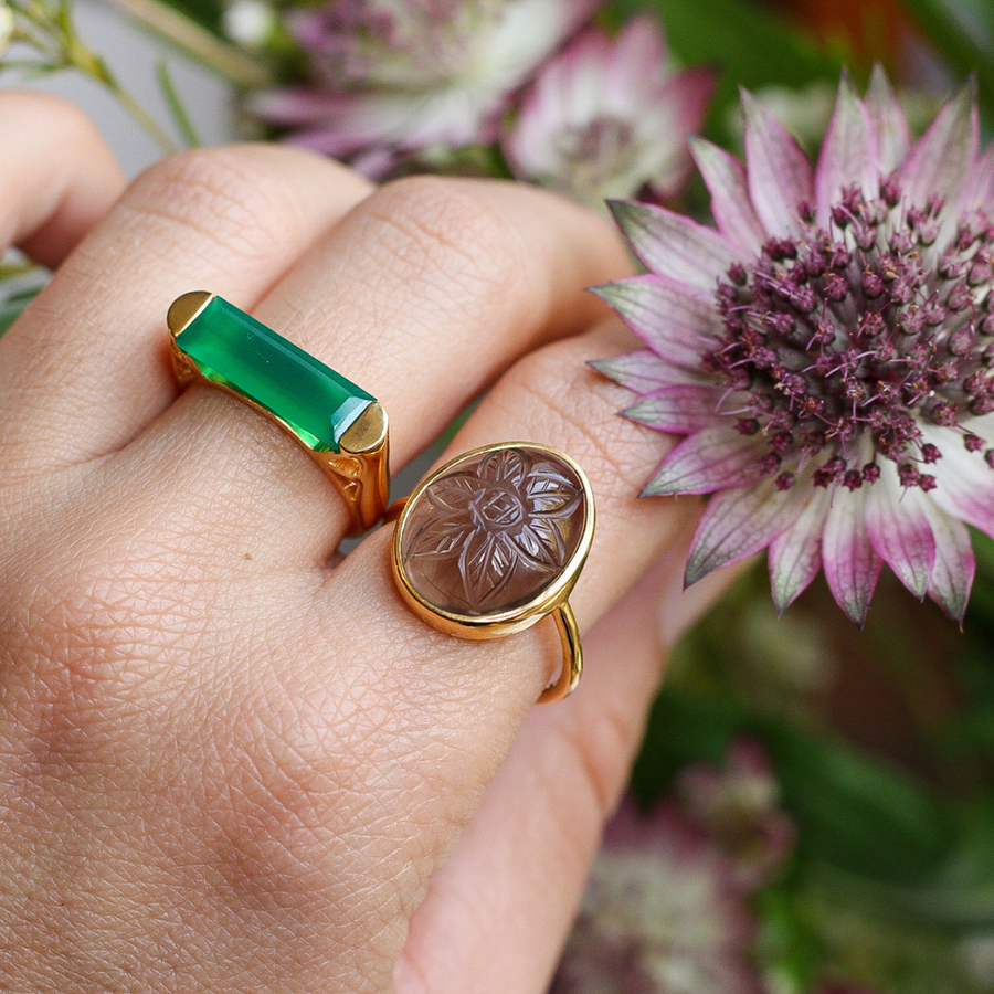 Smoky quartz hot sale gold ring