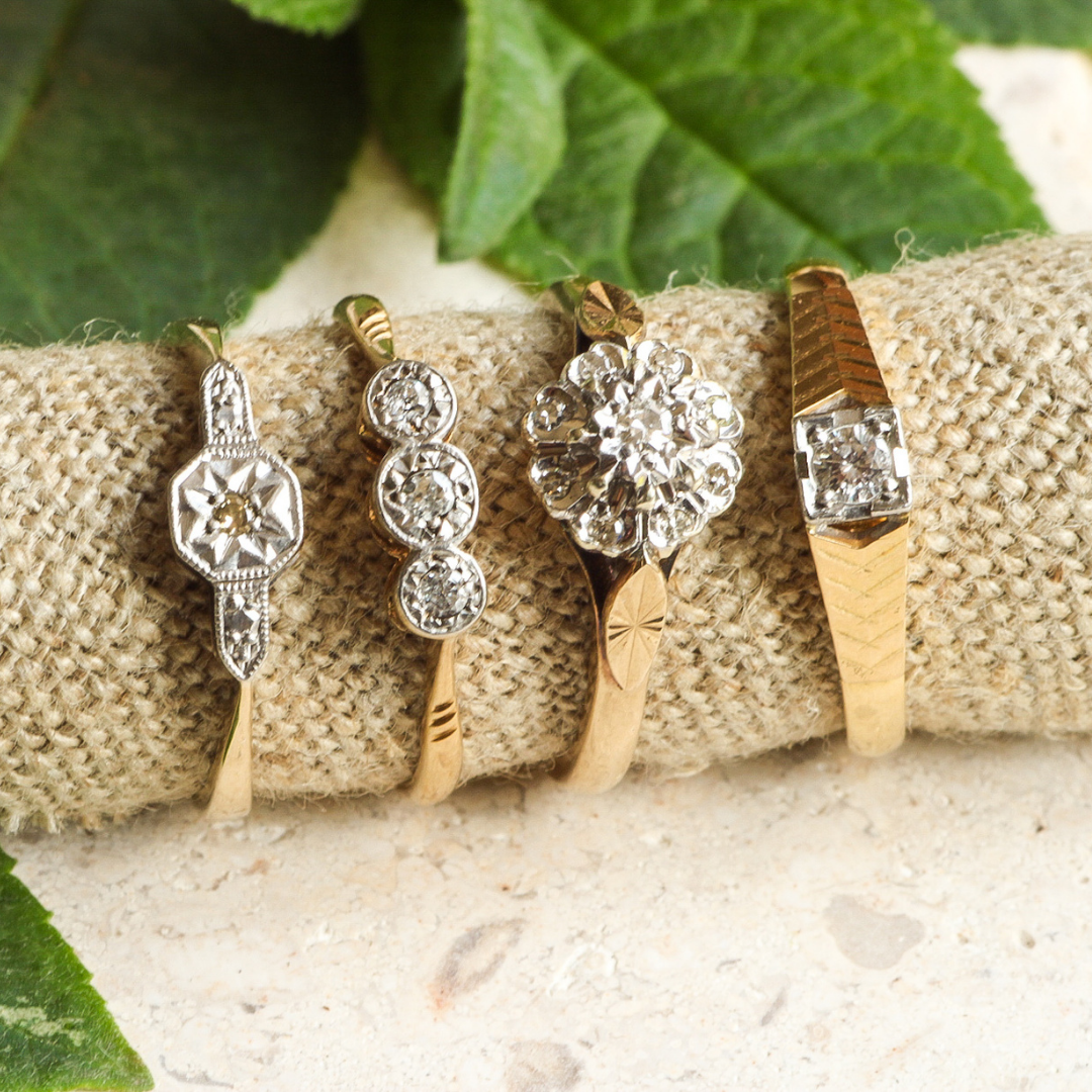 Antique diamond statement ring - 18 carat solid gold – Carousel Jewels