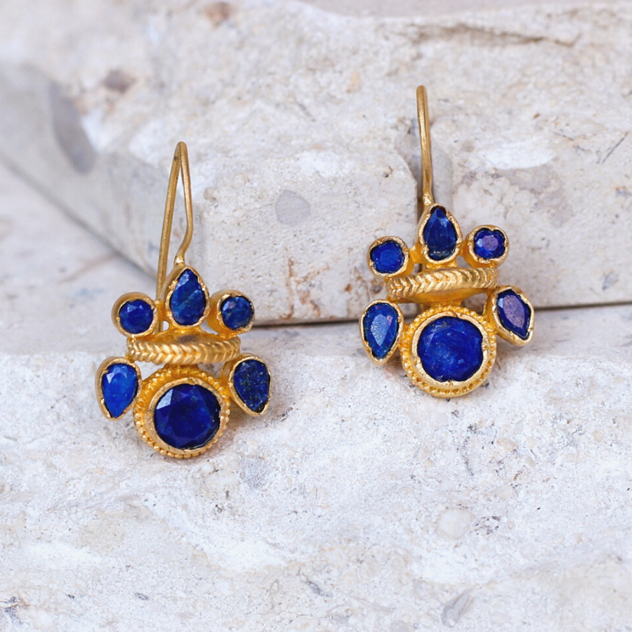 Intricate lapis heritage earrings