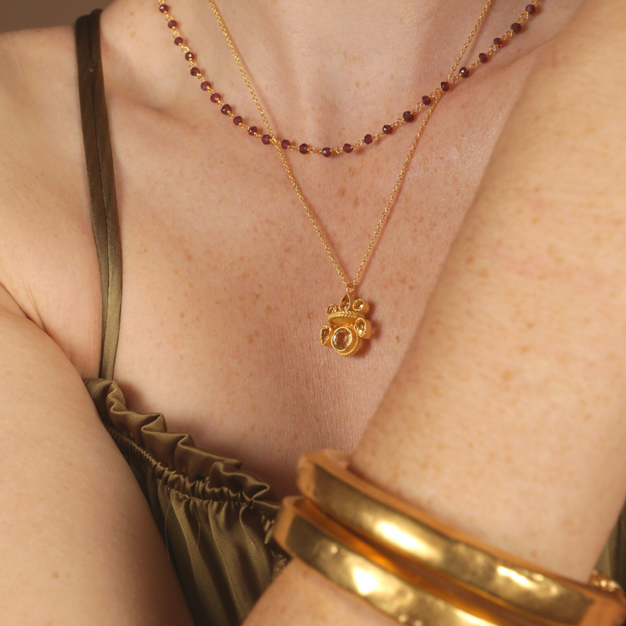 Intricate heritage necklace with citrine