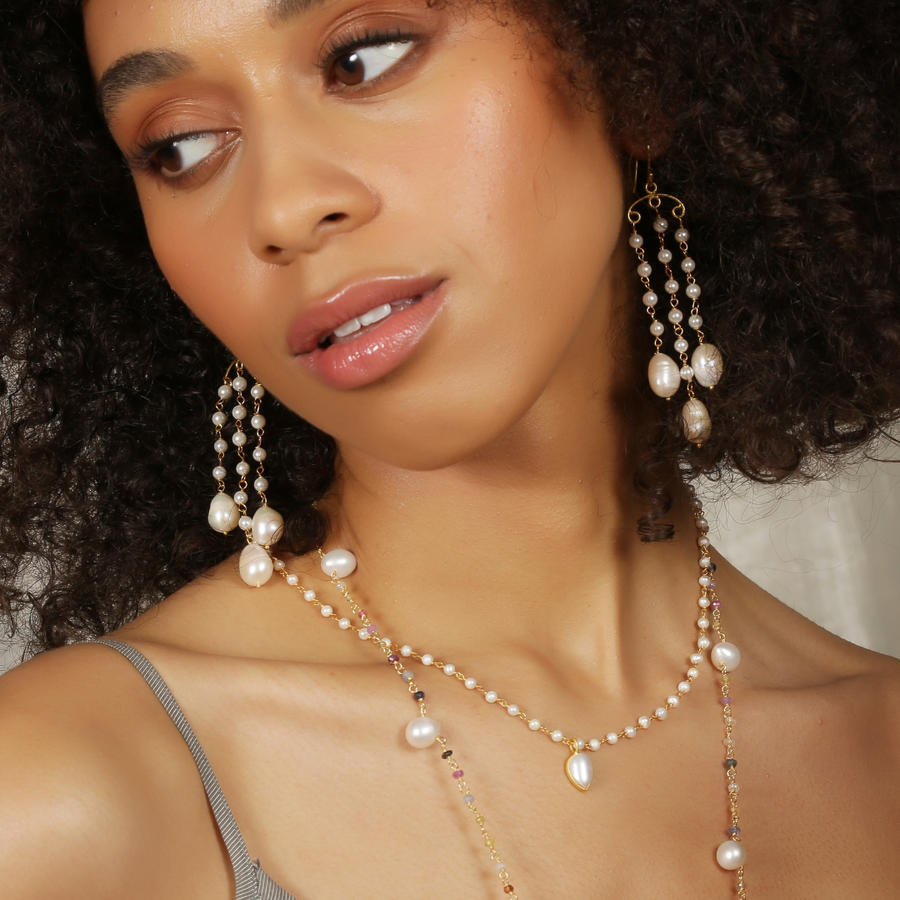 Zephyr pearl statement earrings Carousel Jewels