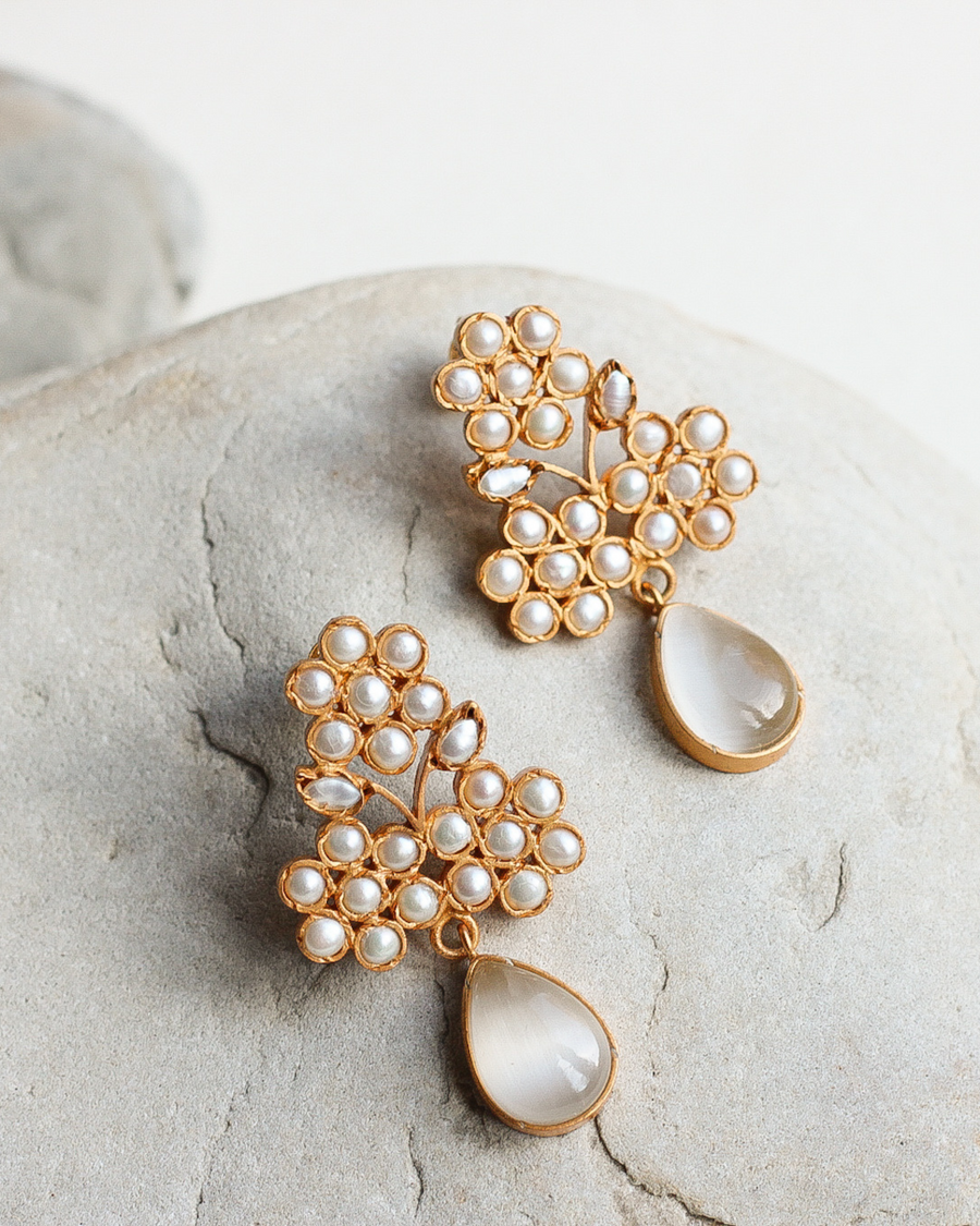 Statement pearl hot sale earrings